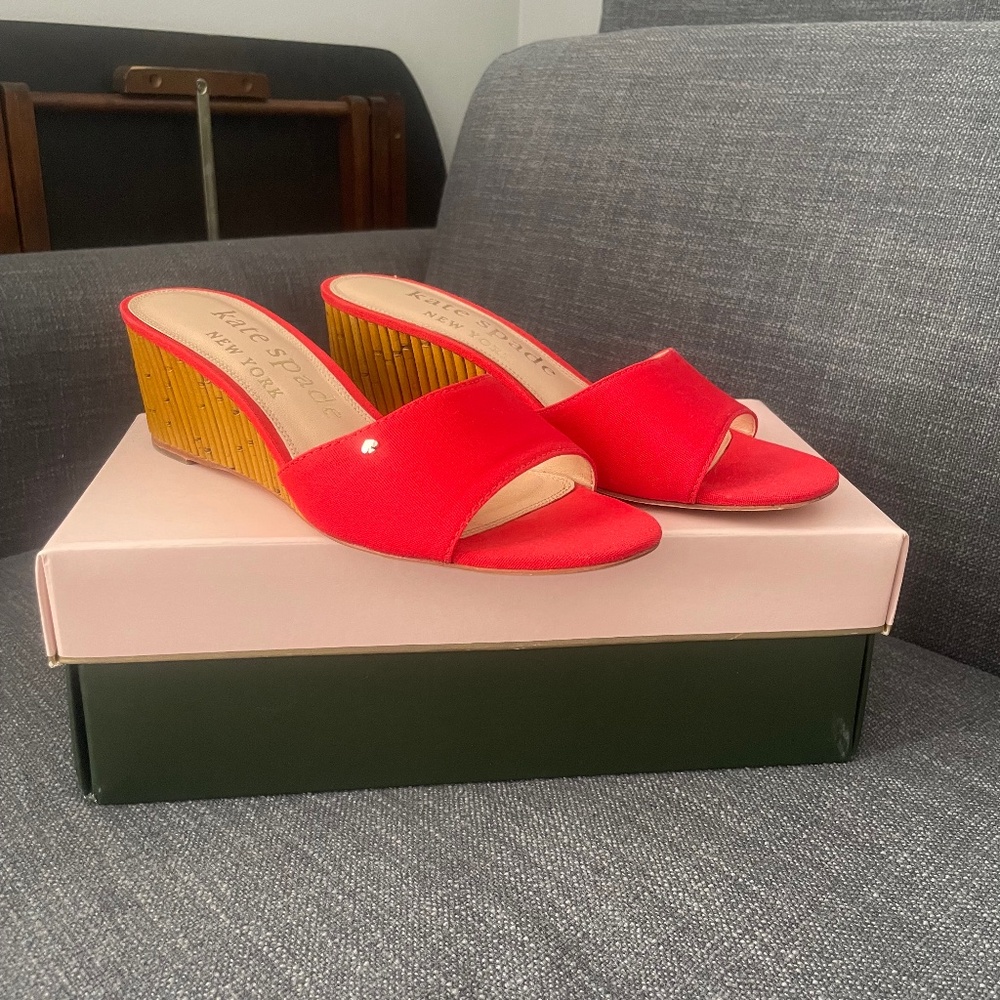 Kate Spade canvas slides